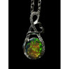 Pendentif argent massif Opale welo facettée