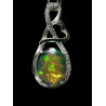 Pendentif argent massif Opale welo facettée