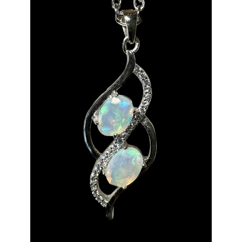 Pendentif argent Opale opales ethiopiennes