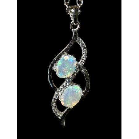 Pendentif argent Opale opales ethiopiennes