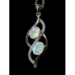 Pendentif argent Opale opales ethiopiennes