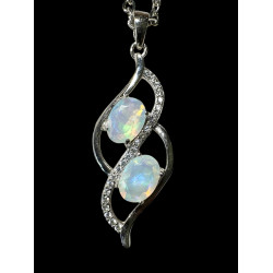 Pendentif argent Opale opales ethiopiennes