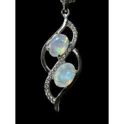 Pendentif argent Opale opales ethiopiennes
