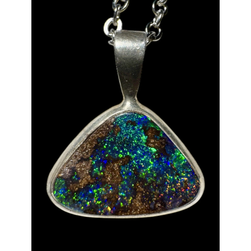 Pendentif argent opale boulder Yowah 7.80 carats