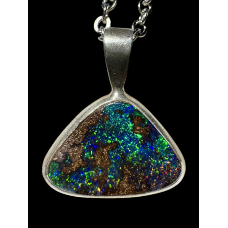 Pendentif argent opale boulder Yowah 7.80 carats