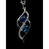 Pendentif argent Opale triplet mosaïque australien