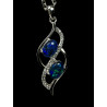 Pendentif argent Opale triplet mosaïque australien
