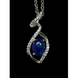 Pendentif argent Opale triplet mosaïque australien