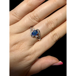 Bague argent opale triplet mosaïque australienne
