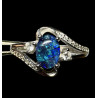 Bague argent opale triplet mosaïque australienne
