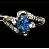 Bague argent opale triplet mosaïque australienne