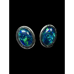 Boucles d'oreilles puces opales triplets australiennes