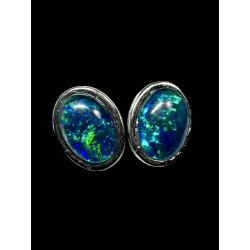 Boucles d'oreilles puces opales triplets australiennes