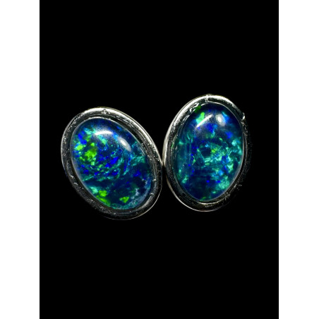 Boucles d'oreilles puces opales triplets australiennes
