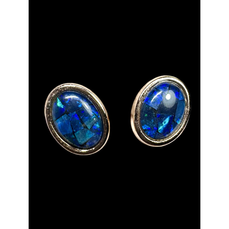 Boucles d'oreilles puces opales triplets australiennes