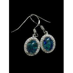 Boucles pendantes opales triplets australiennes