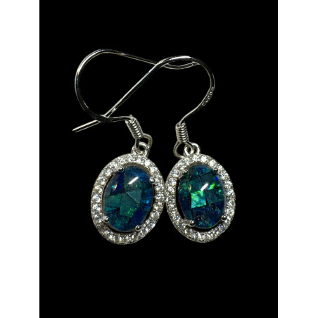 Boucles pendantes opales triplets australiennes