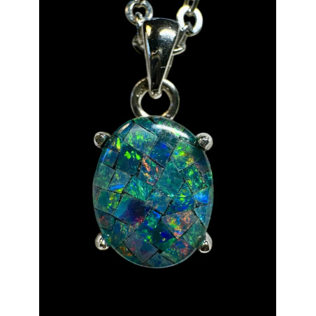 Pendentif argent 925 opale triplet Australie