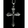 Pendentif argent "croix" zircons et  Opale doublet Australienne