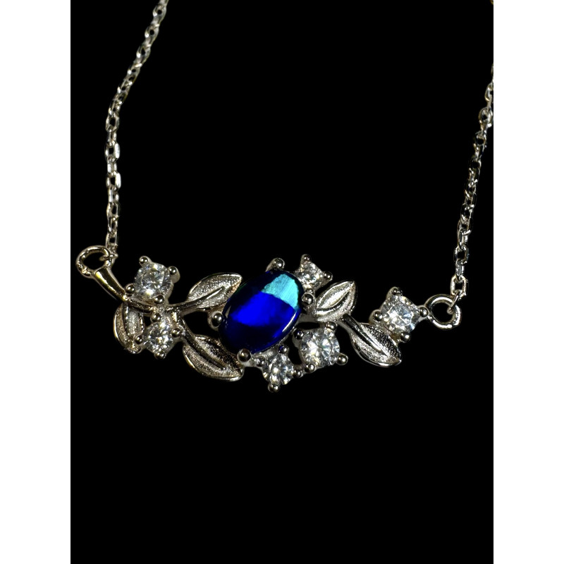 Collier argent opale doublet australie