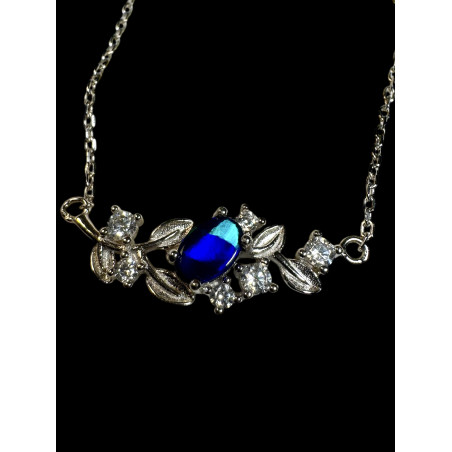 Collier argent opale doublet australie