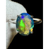 Bague argent opale welo facettée