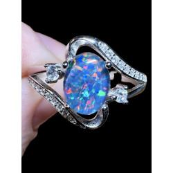 Bague argent opale triplet Australienne