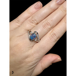 Bague argent opale triplet Australienne