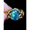 Bague argent plaqué or opale triplet australienne