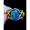 Bague argent plaqué or opale triplet australienne