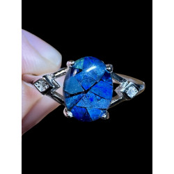 Bague argent opale triplet mosaïque australienne