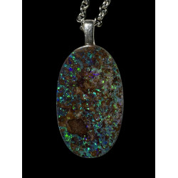 Pendentif argent opale boulder Yowah 11.90 carats