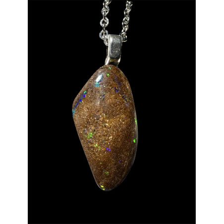 Pendentif argent opale boulder Yowah 15,45 carats