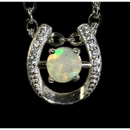 Pendentif argent fer à cheval Opale Ethiopienne