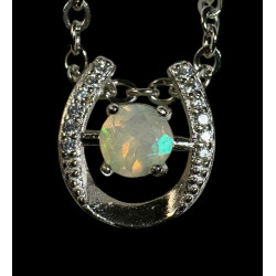 Pendentif argent fer à cheval Opale Ethiopienne