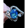Bague argent opale triplet mosaïque australienne