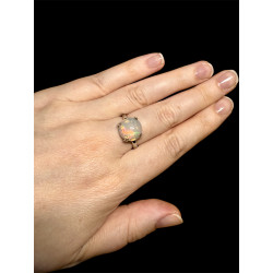 Exceptionnelle Bague argent opale welo nid d'abeilles