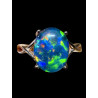 Bague argent plaqué or rose opale triplet australienne
