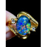 Bague argent plaqué or opale triplet australienne