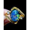 Bague argent plaqué or opale triplet australienne