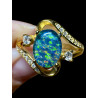 Bague argent plaqué or opale triplet australienne