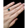 Bague argent plaqué or rose opale triplet australienne