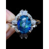 Bague argent opale triplet mosaïque australienne