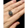 Bague argent plaqué or blanc opale triplet australienne