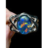 Bague argent plaqué or blanc opale triplet australienne