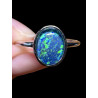 Bague argent plaqué blanc opale triplet australienne