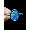 Bague argent plaqué blanc opale triplet australienne