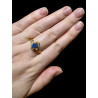 Bague argent plaqué or opale triplet mosaïque australienne
