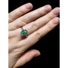 Bague argent plaqué or blanc opale triplet australienne