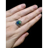 Bague argent plaqué or blanc opale triplet australienne